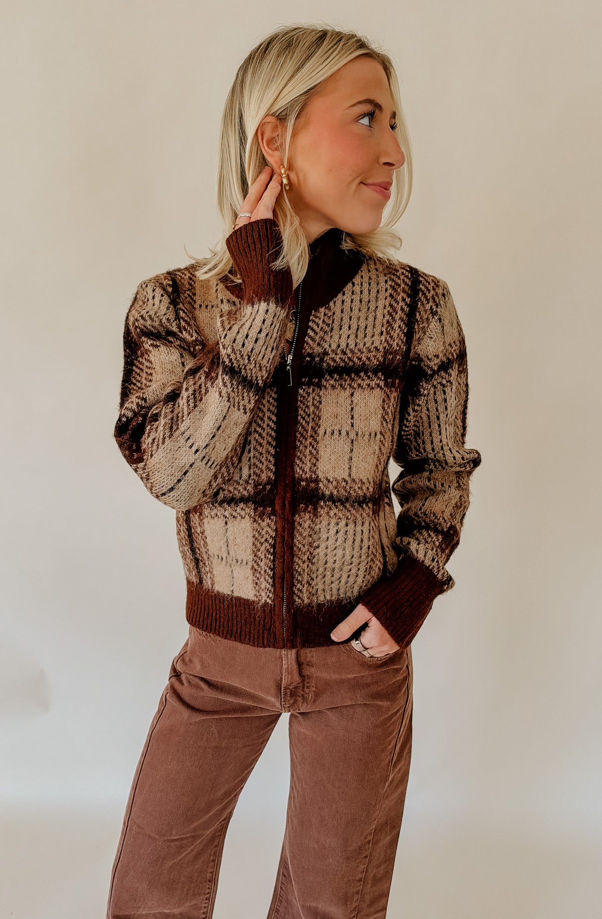 Z SUPPLY FROSTLINE PLAID CARDIGAN