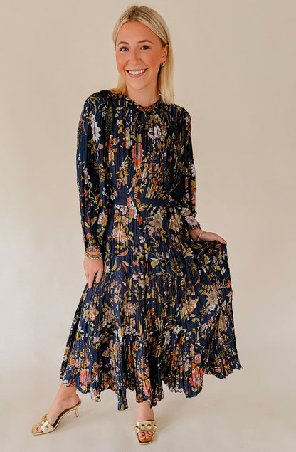 THE AMBER PLEATED MIDI DRESS