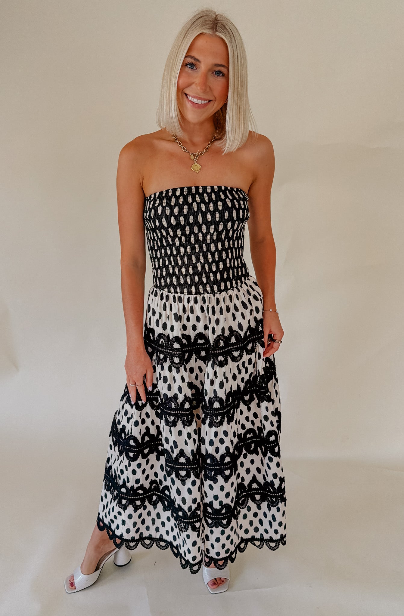 SPOTTED ON THE TOWN MIDI DRESS