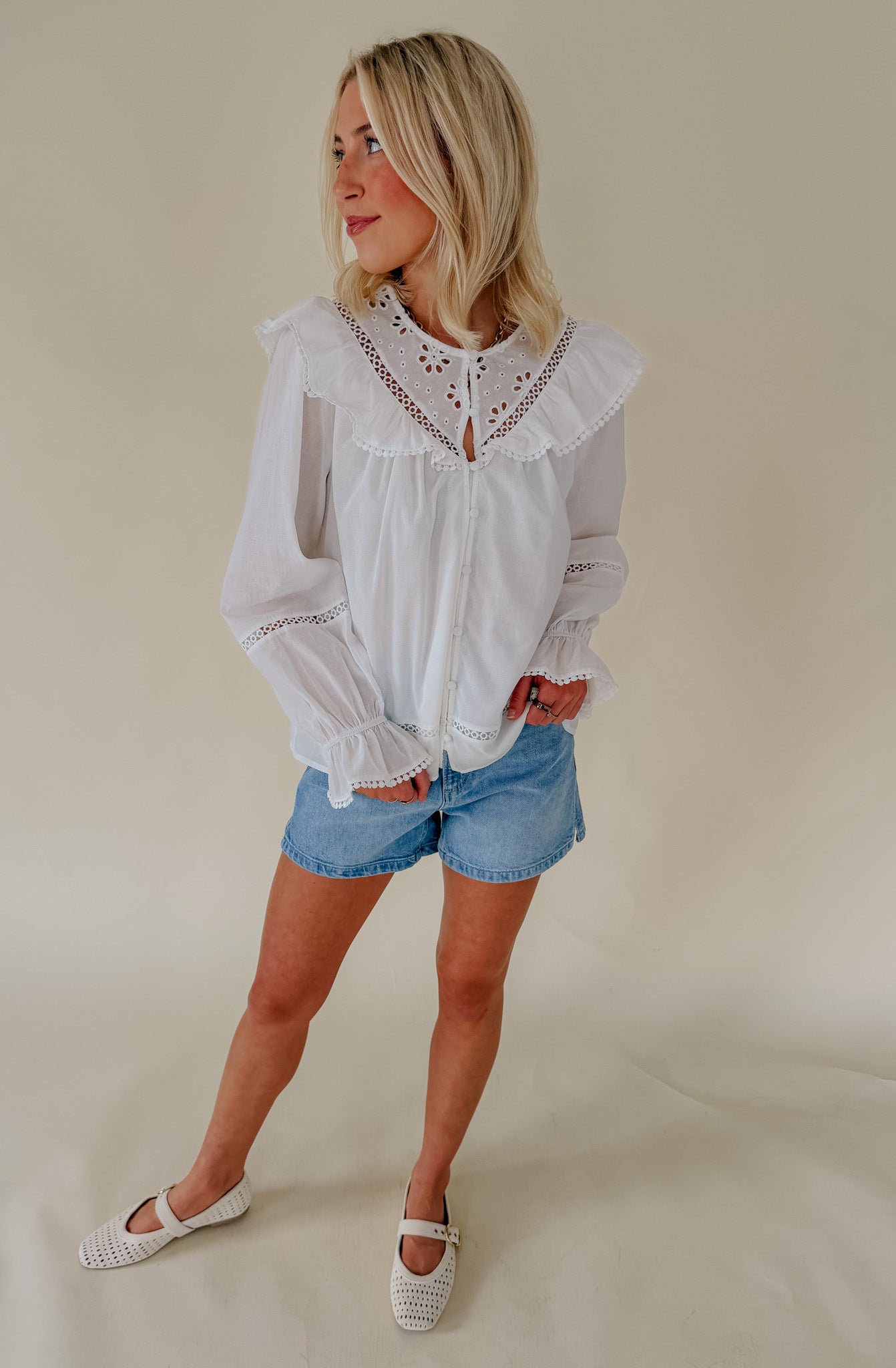 SWEET NOTHING EYELET BLOUSE