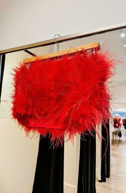 BUDDY LOVE FANCY STRAPLESS FEATHER TOP