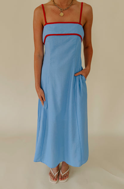 ON THE CONTRAST MIDI DRESS