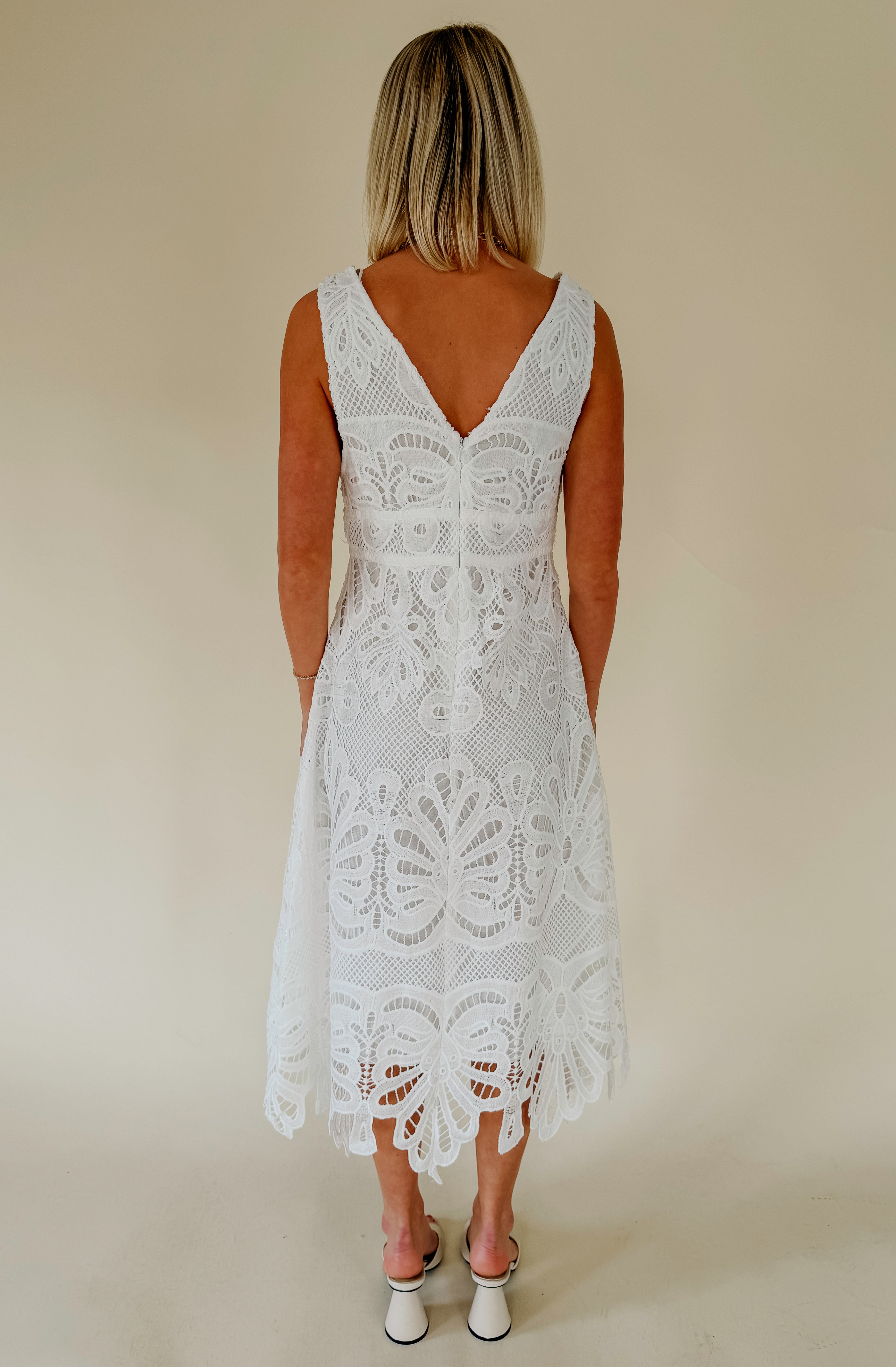 THE MORGAN LACE MIDI DRESS