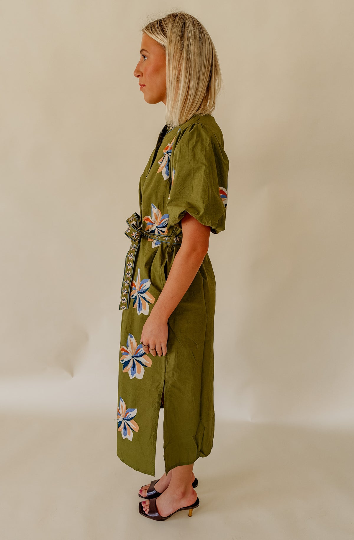 DRAGONFLY PRINTED MIDI DRESS