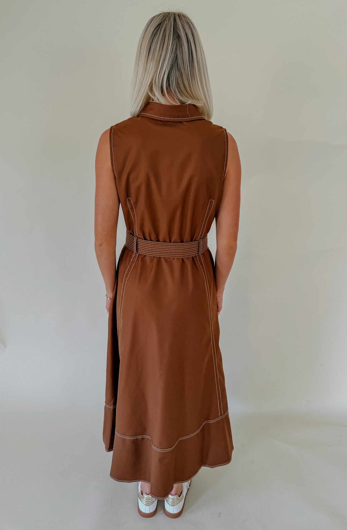 WESTWARD BELTED MIDI DRESS