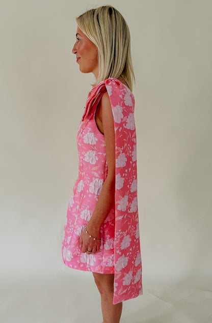 FEELING BUBBLY JACQUARD BOW DETAIL MINI DRESS