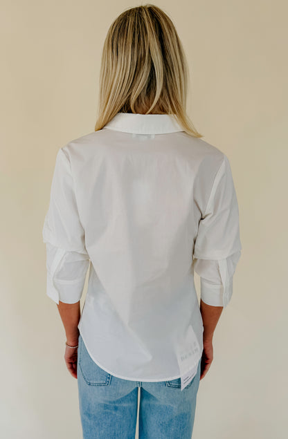 BUSINESS AS USUAL BUTTONED BLOUSE