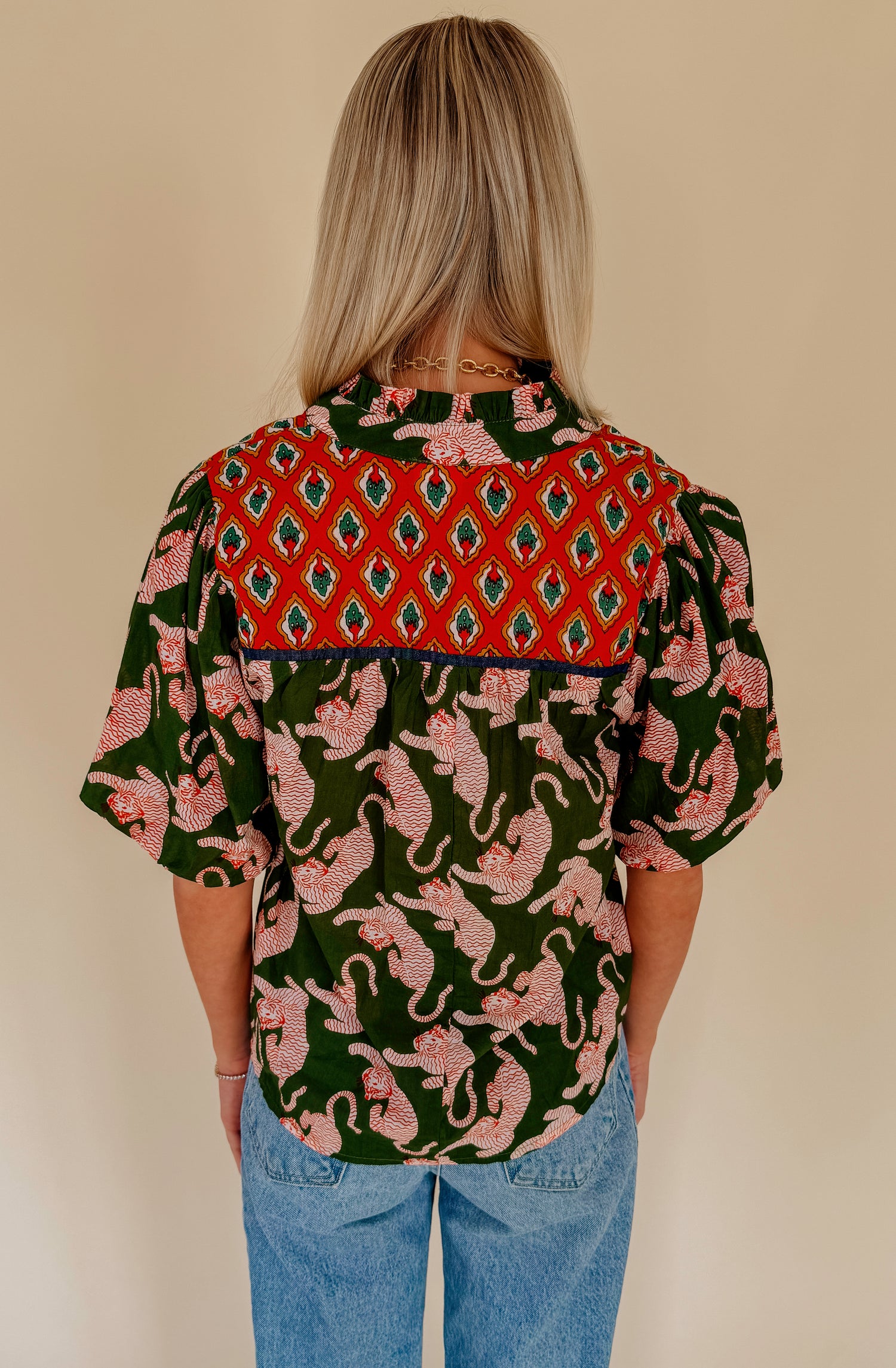 WILD ABOUT YOU PRINTED BLOUSE