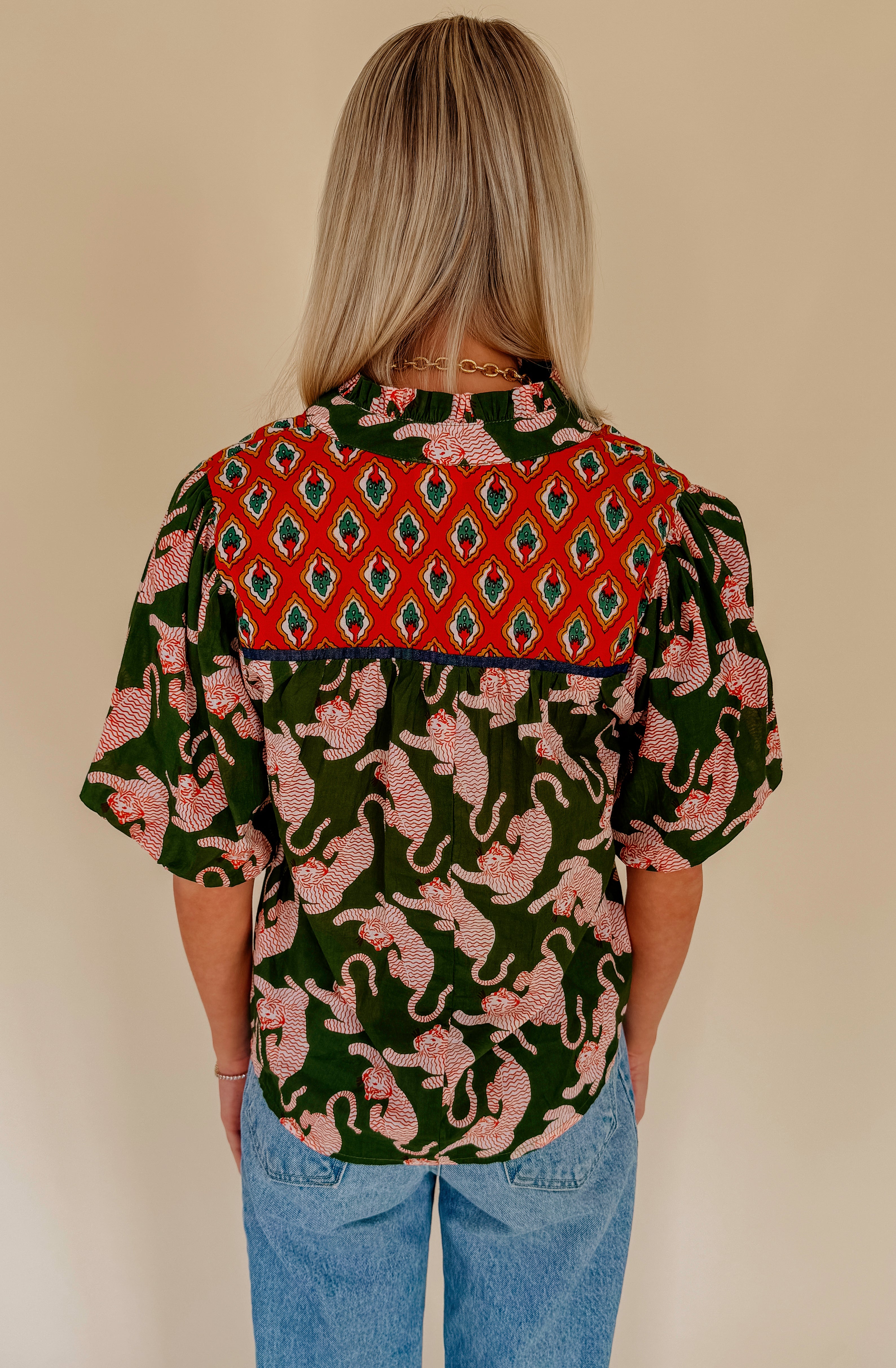 WILD ABOUT YOU PRINTED BLOUSE