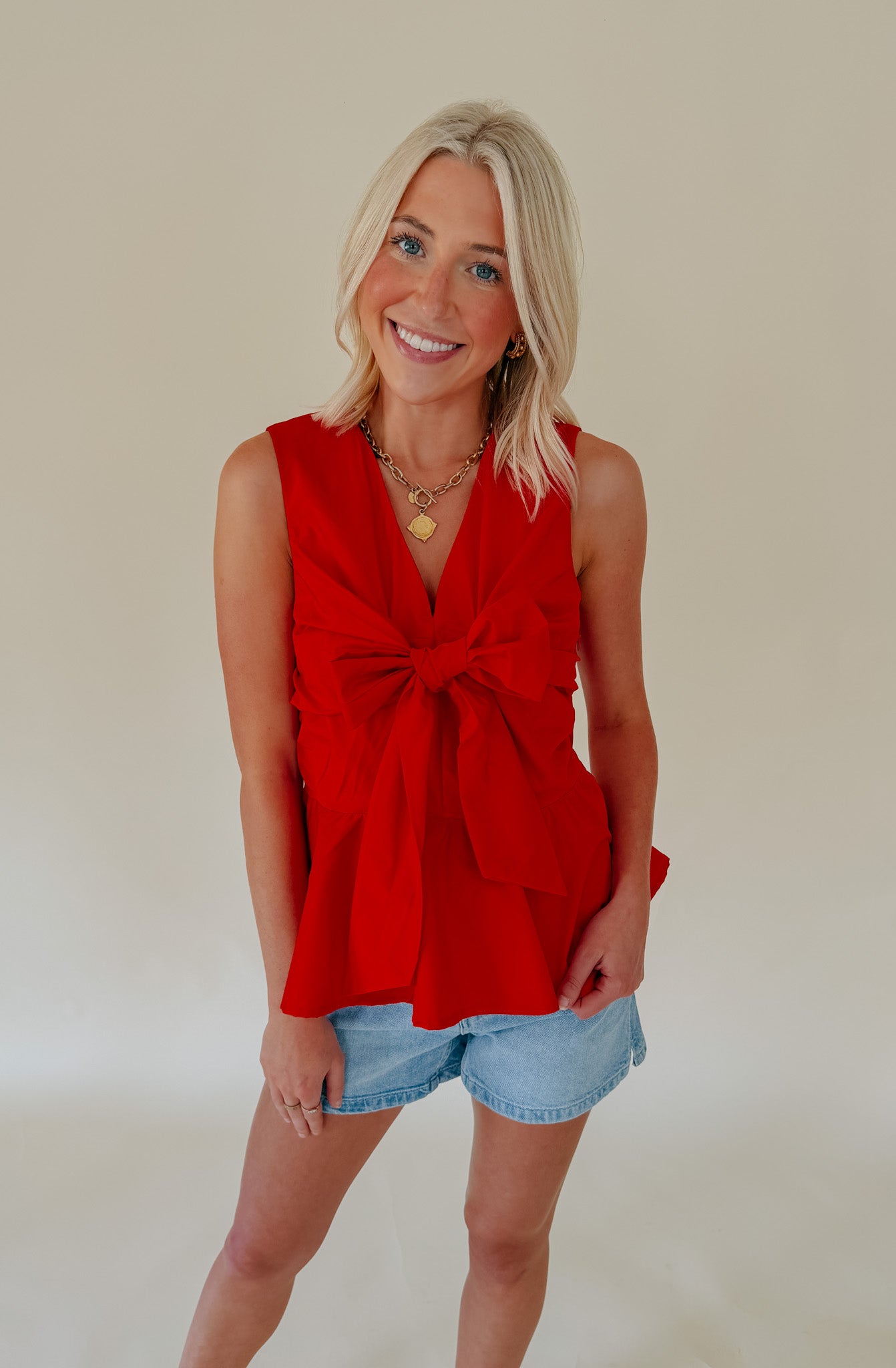 RILEY TIE FRONT BLOUSE