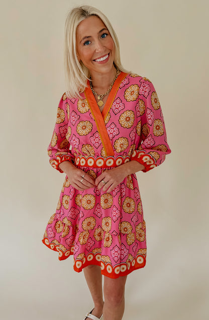 THE PENELOPE PRINTED MINI DRESS