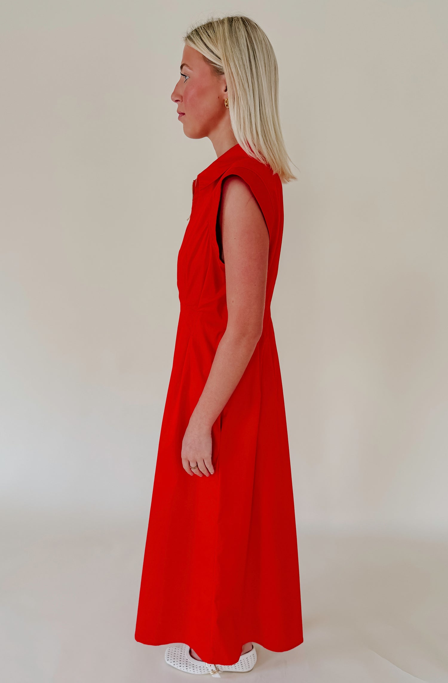 ON REPEAT PLEATED MIDI DRESS