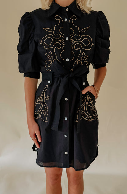 CIEBON LUCY EMBROIDERED MINI DRESS