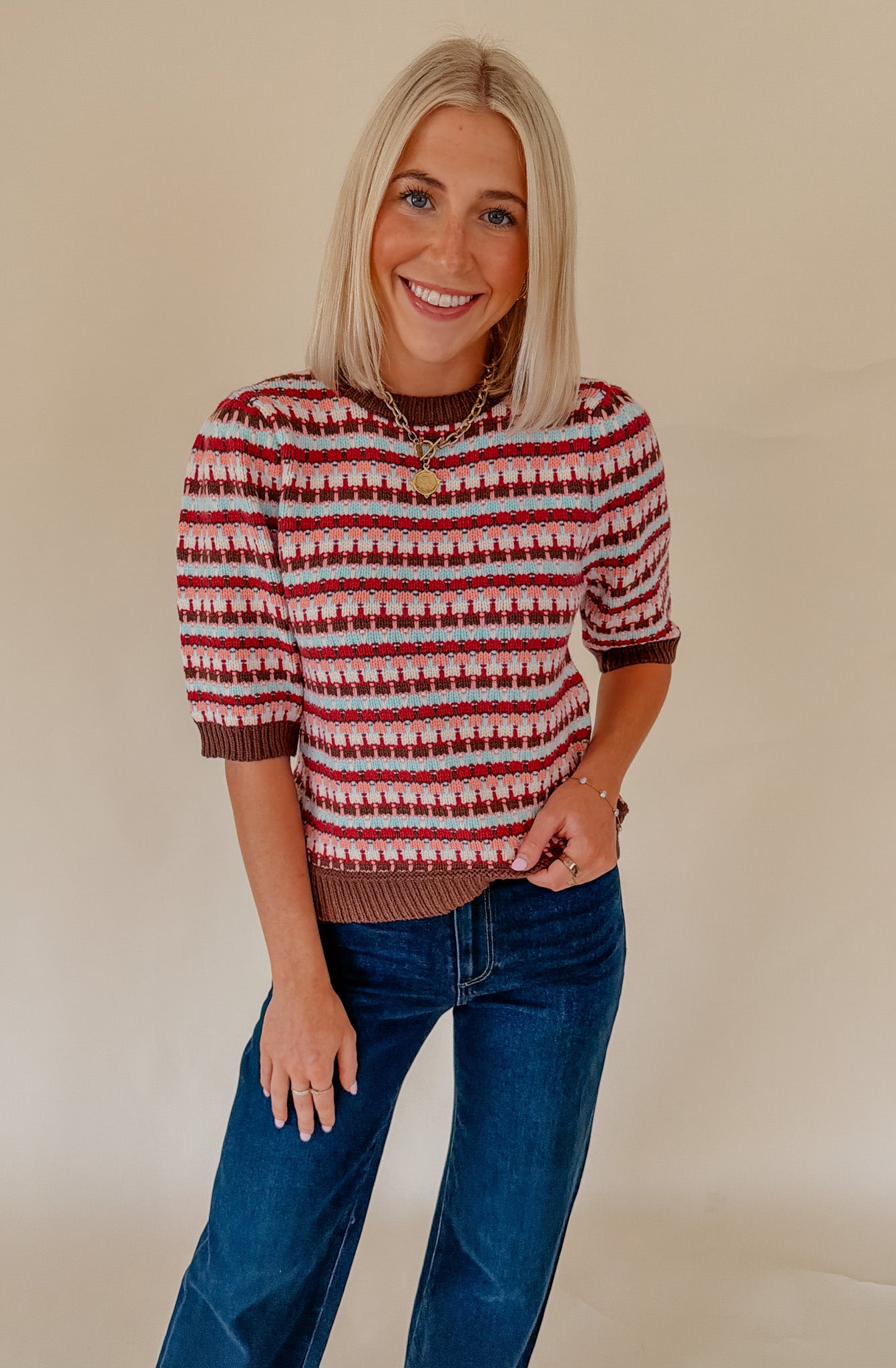 MIXED UP SWEATER TEE