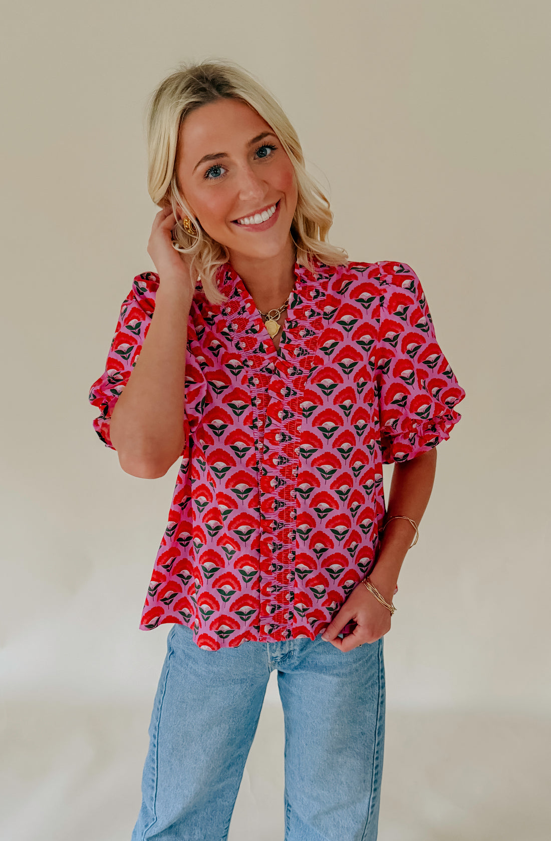 PATTERN PLAY PRINTED BLOUSE