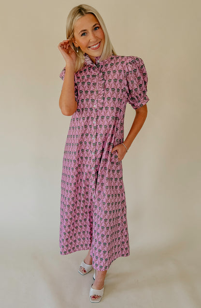 ON TRACK FLORAL MIDI