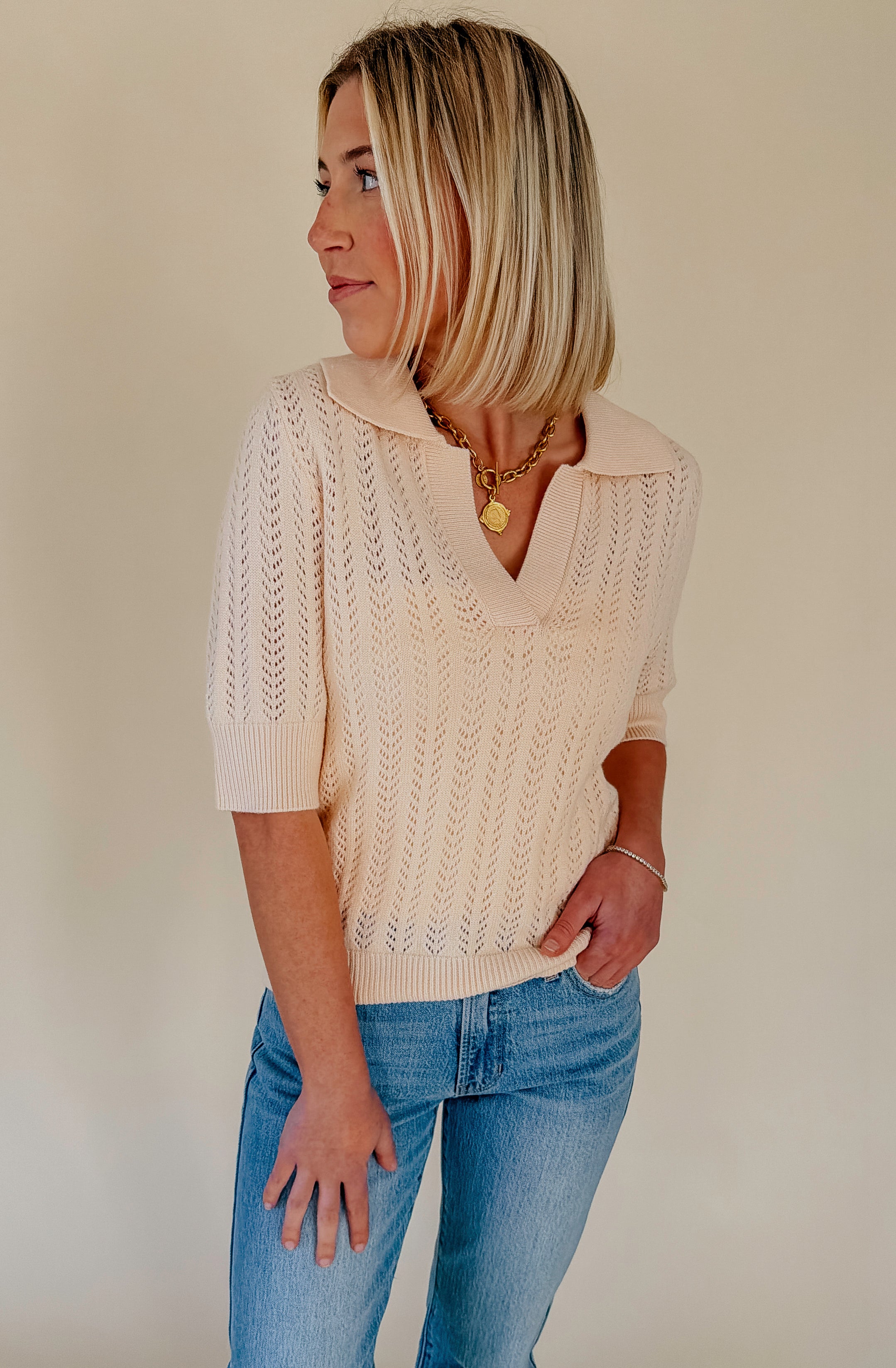 BEACHY KEEN OPEN KNIT SWEATER