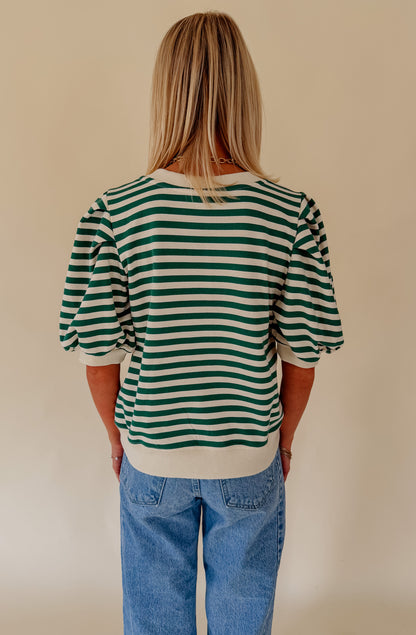 NO DOUBTS STRIPED PULLOVER TEE