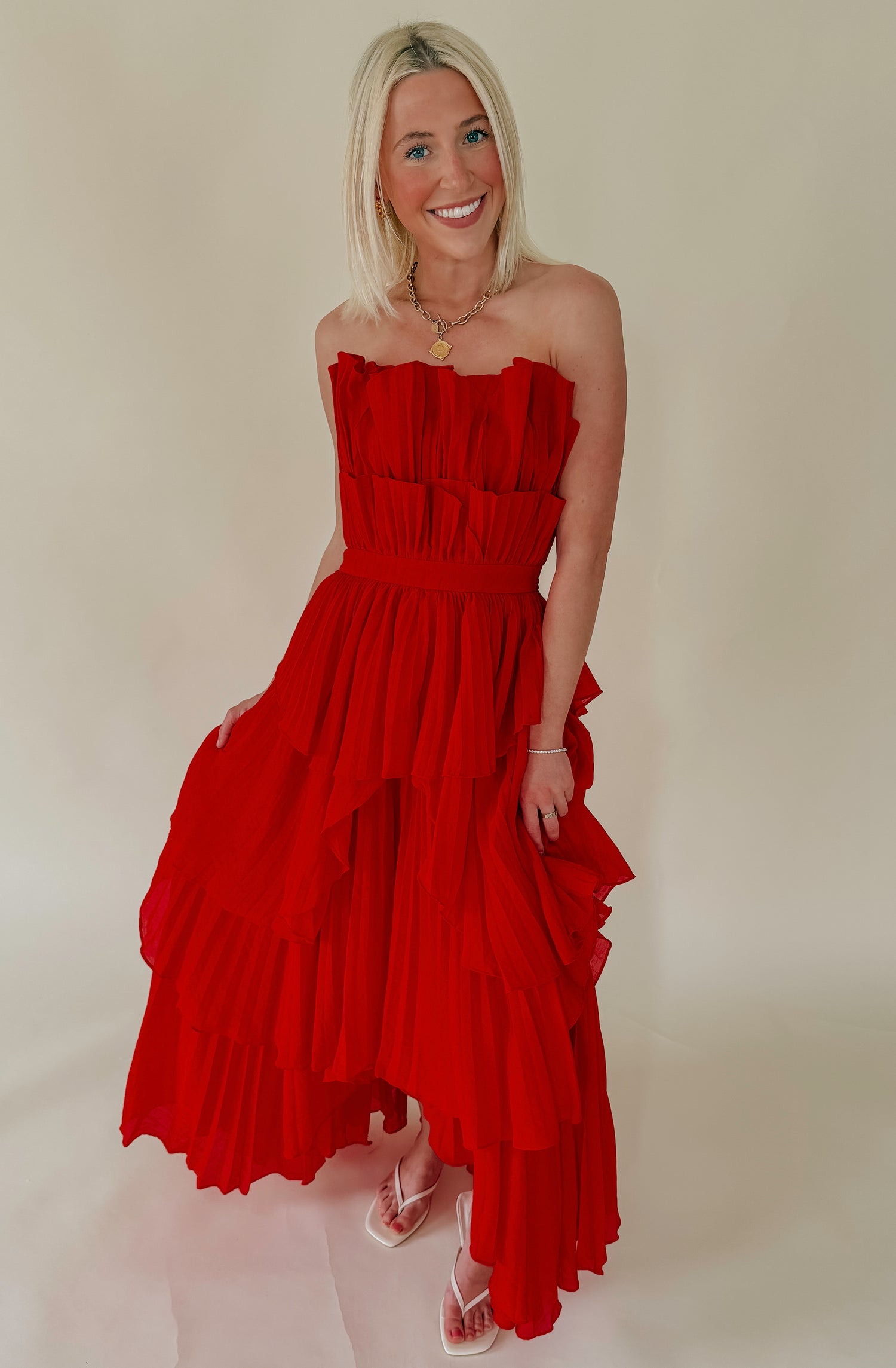 THE VALENTINA MAXI DRESS Red / M
