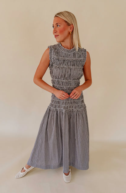 THE PENELOPE RUCHED MIDI DRESS