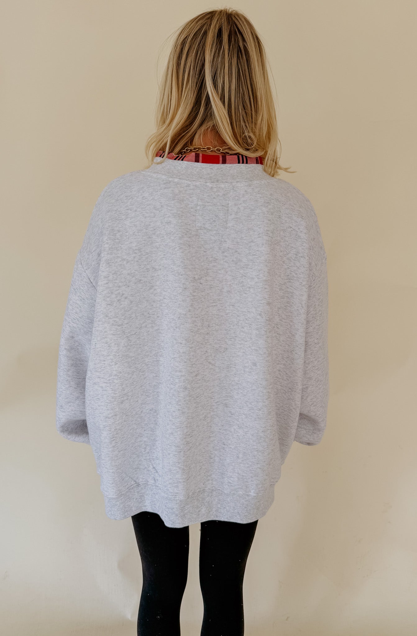 ARKANSAS PLAID MOCK NECK SWEATSHIRT