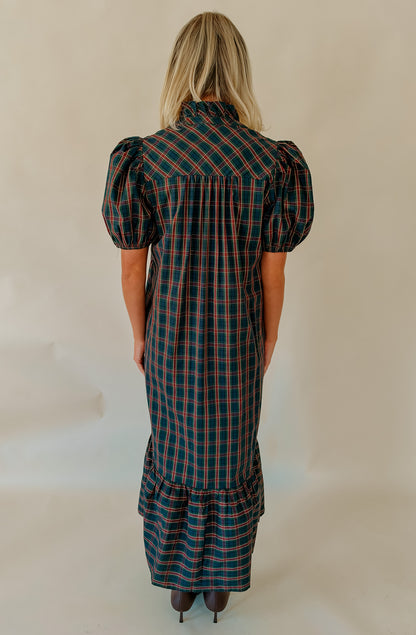 PLAID TO MEET YOU GINGHAM MIDI DRESS
