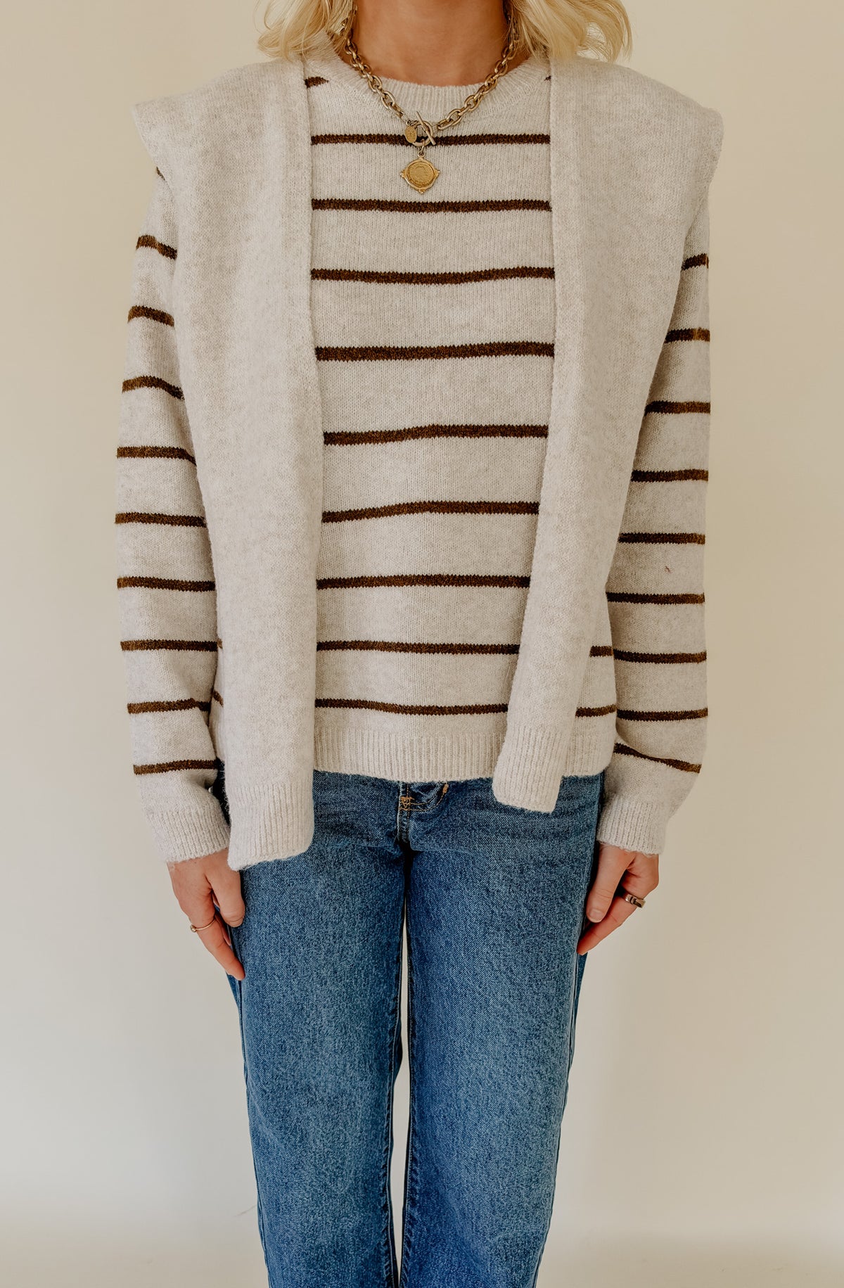 DOUBLE TROUBLE TIE FRONT SWEATER