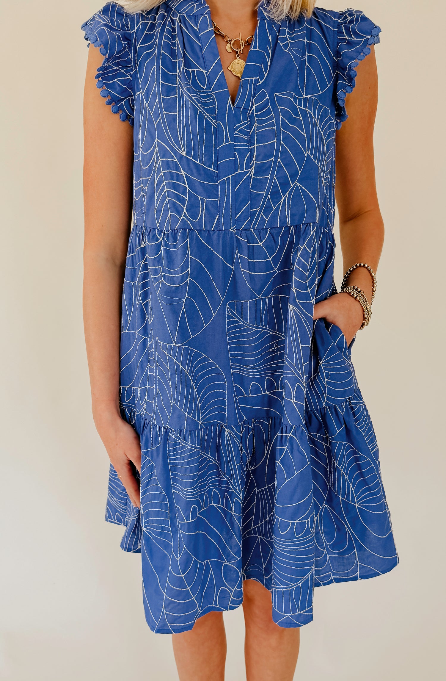 THE BALI EMBROIDERED MINI DRESS