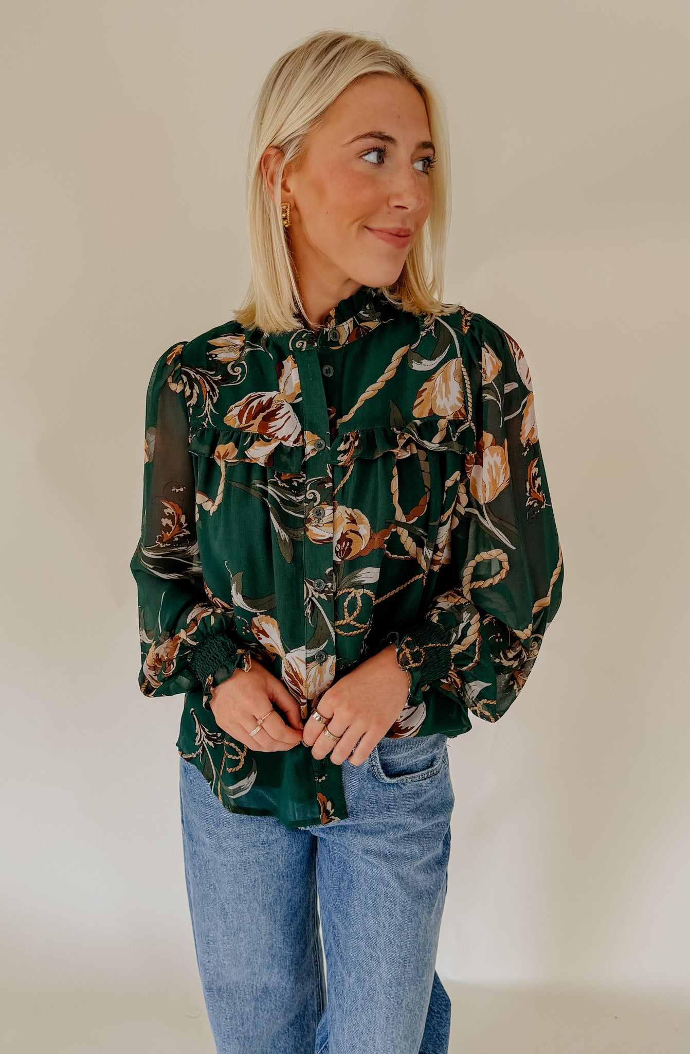 RODEO DRIVE BUTTONED BLOUSE