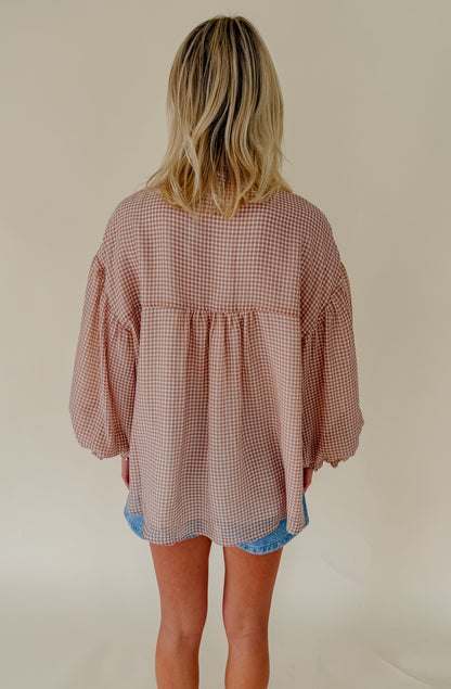 PICNIC PERFECT GINGHAM RELAXED BLOUSE
