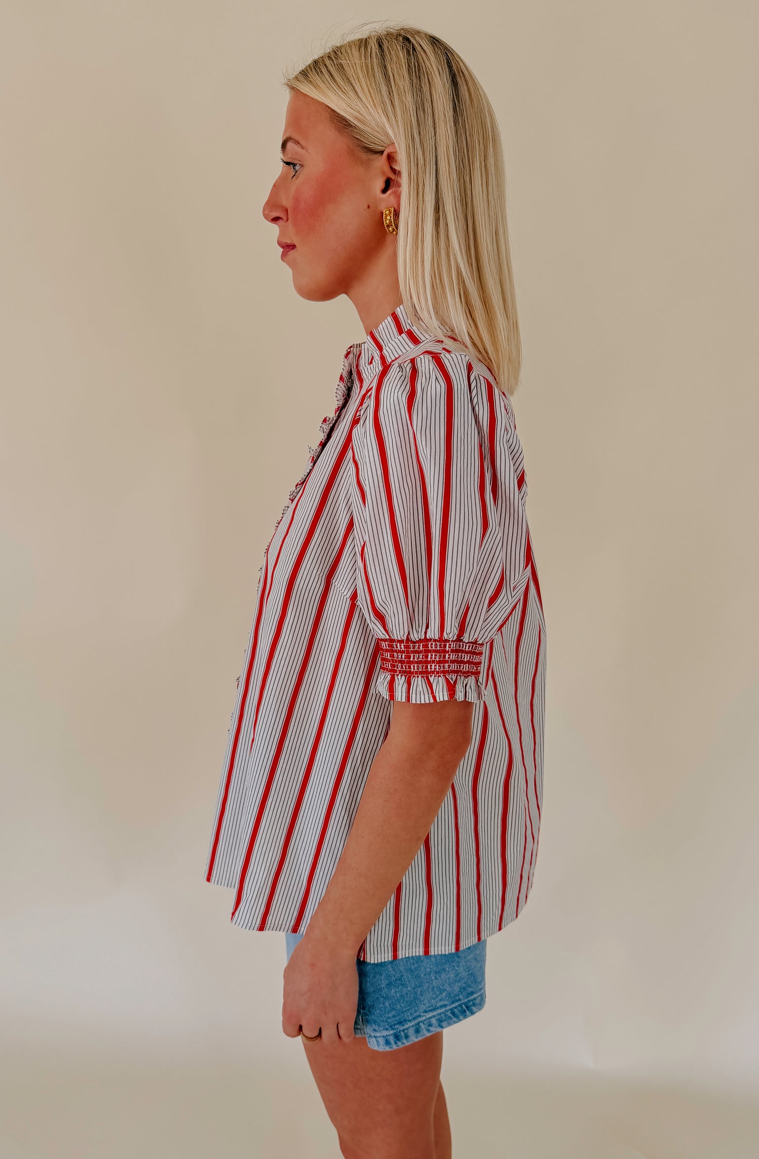 TIME FOR YOU BUTTONED BLOUSE