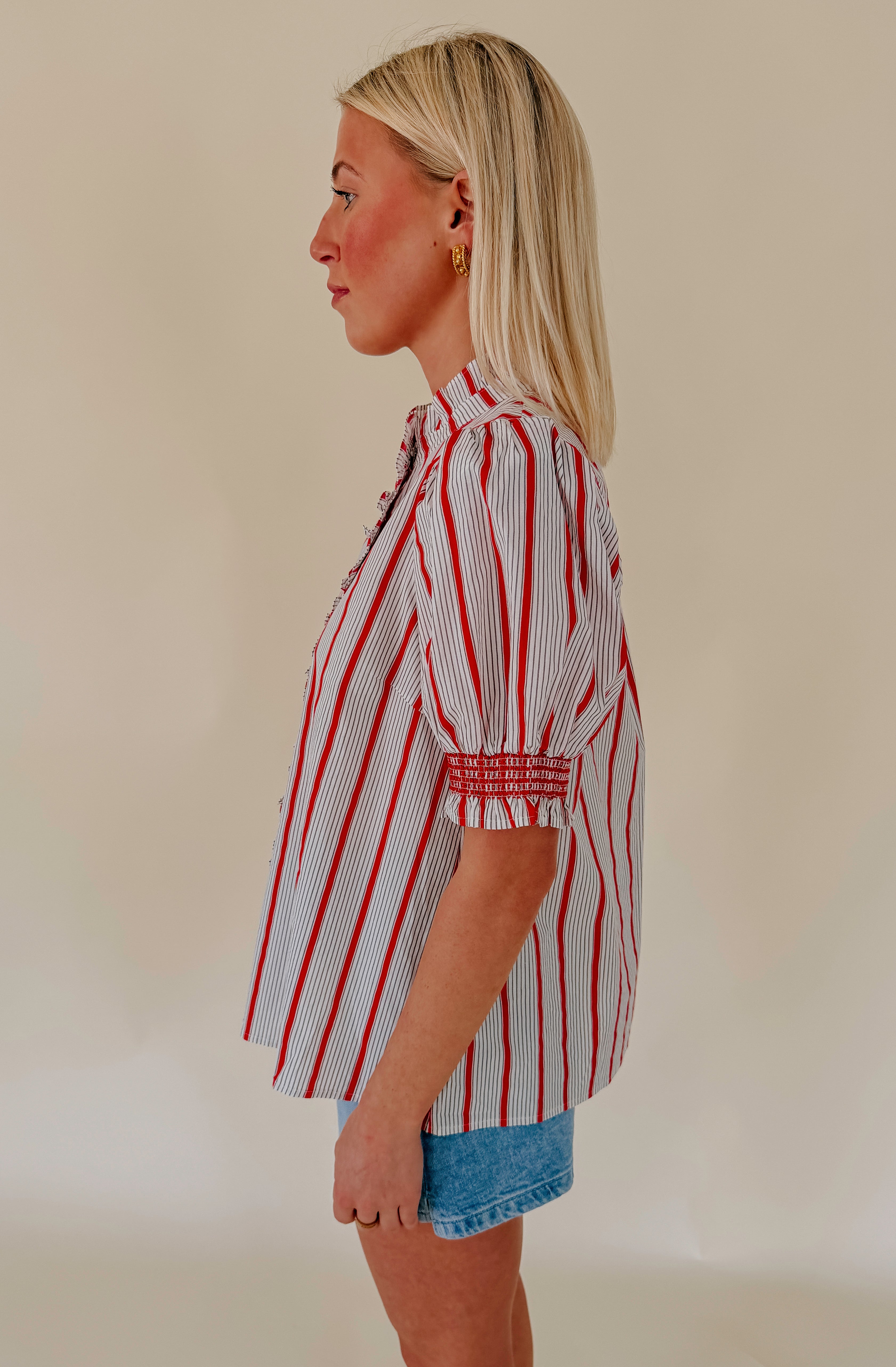 TIME FOR YOU BUTTONED BLOUSE