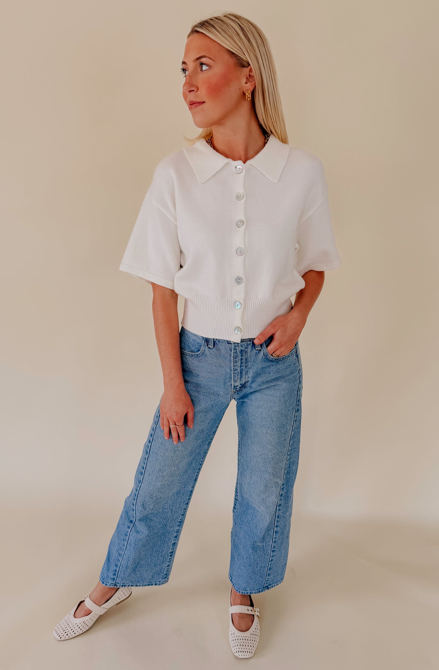 THE FAVORITE LIGHT KNIT POLO SWEATER