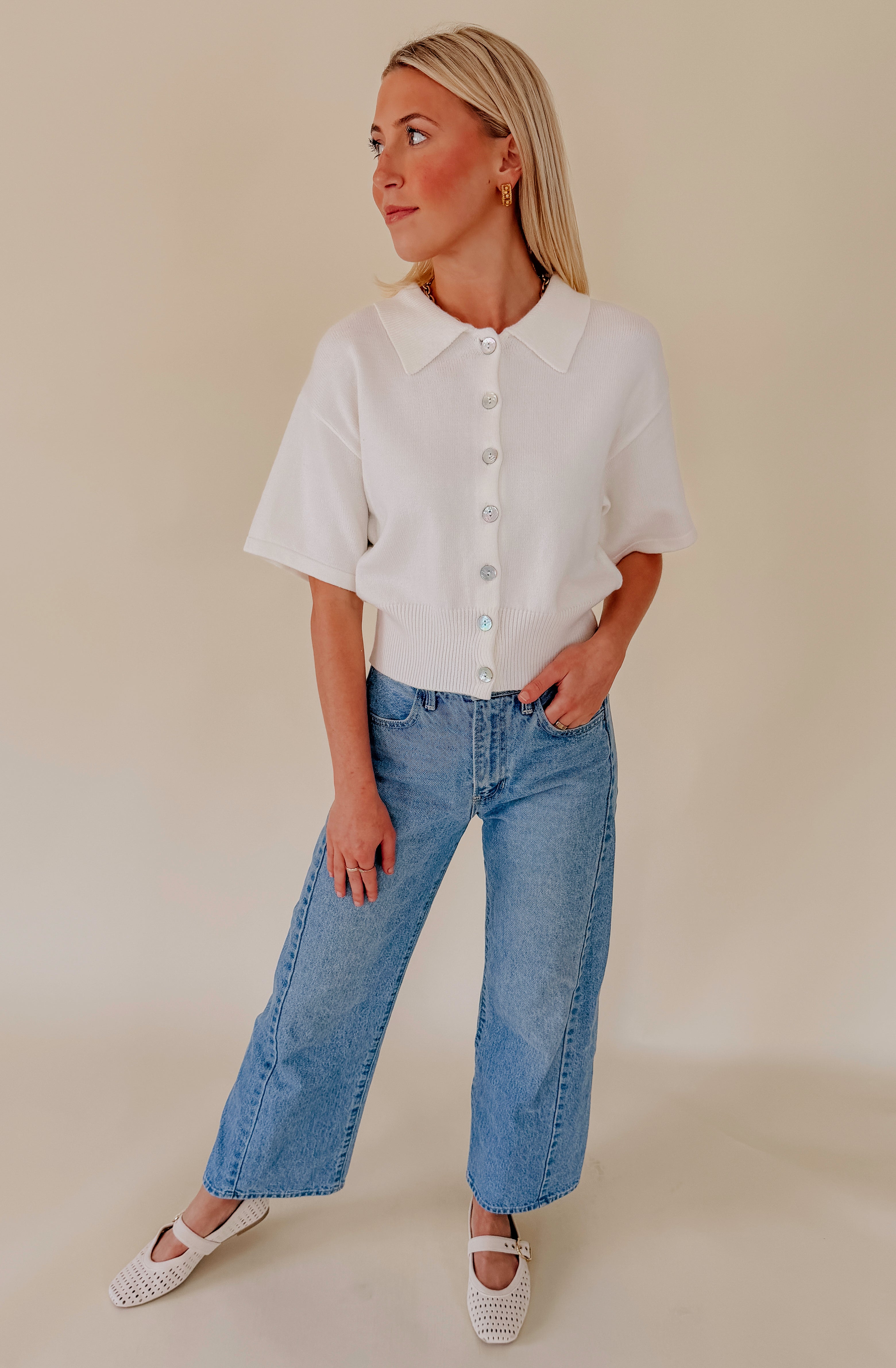THE FAVORITE LIGHT KNIT POLO SWEATER