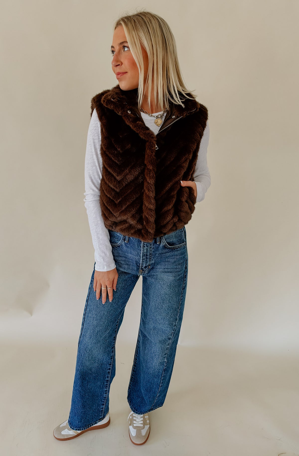 STEVE MADDEN LUXIE FAUX FUR VEST