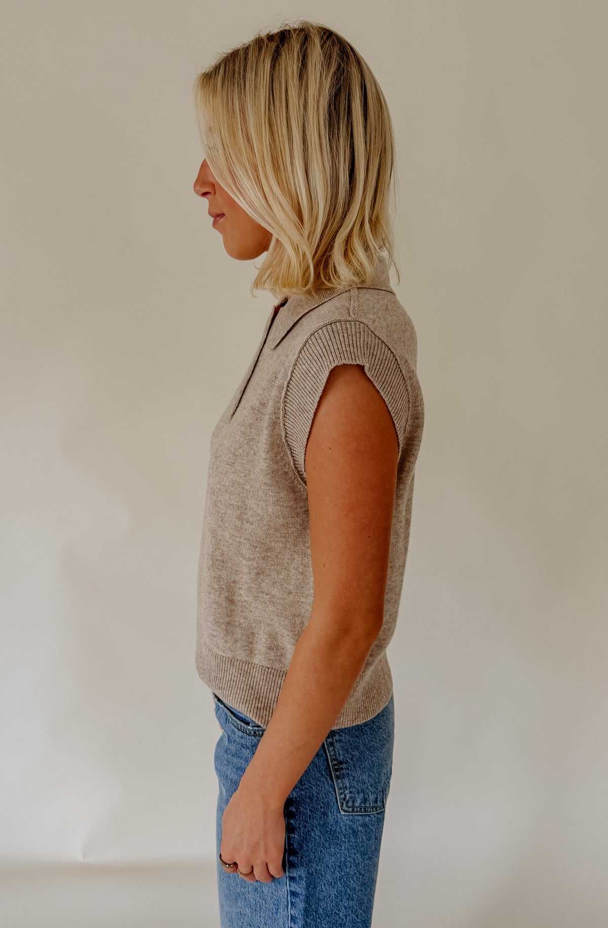 THE EBONY COLLARED KNIT TANK