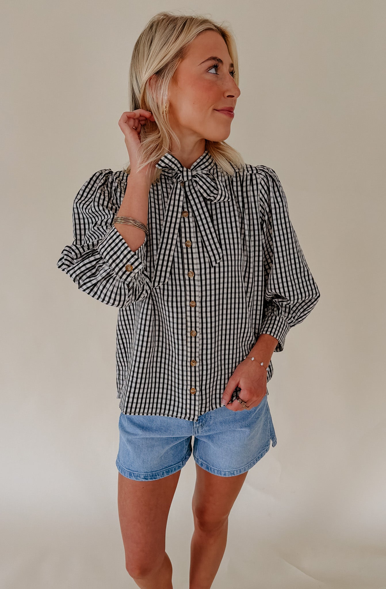 THE PENELOPE BOW BLOUSE