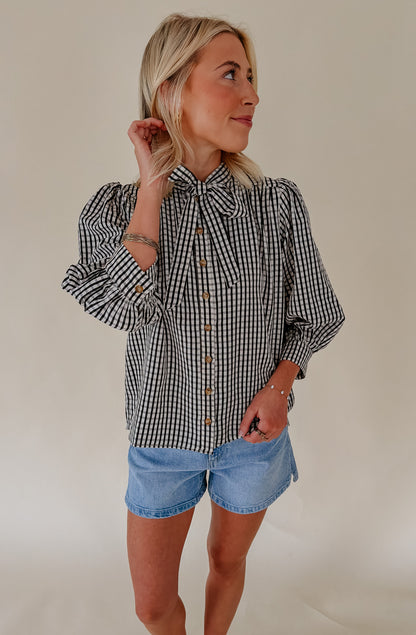 THE PENELOPE BOW BLOUSE