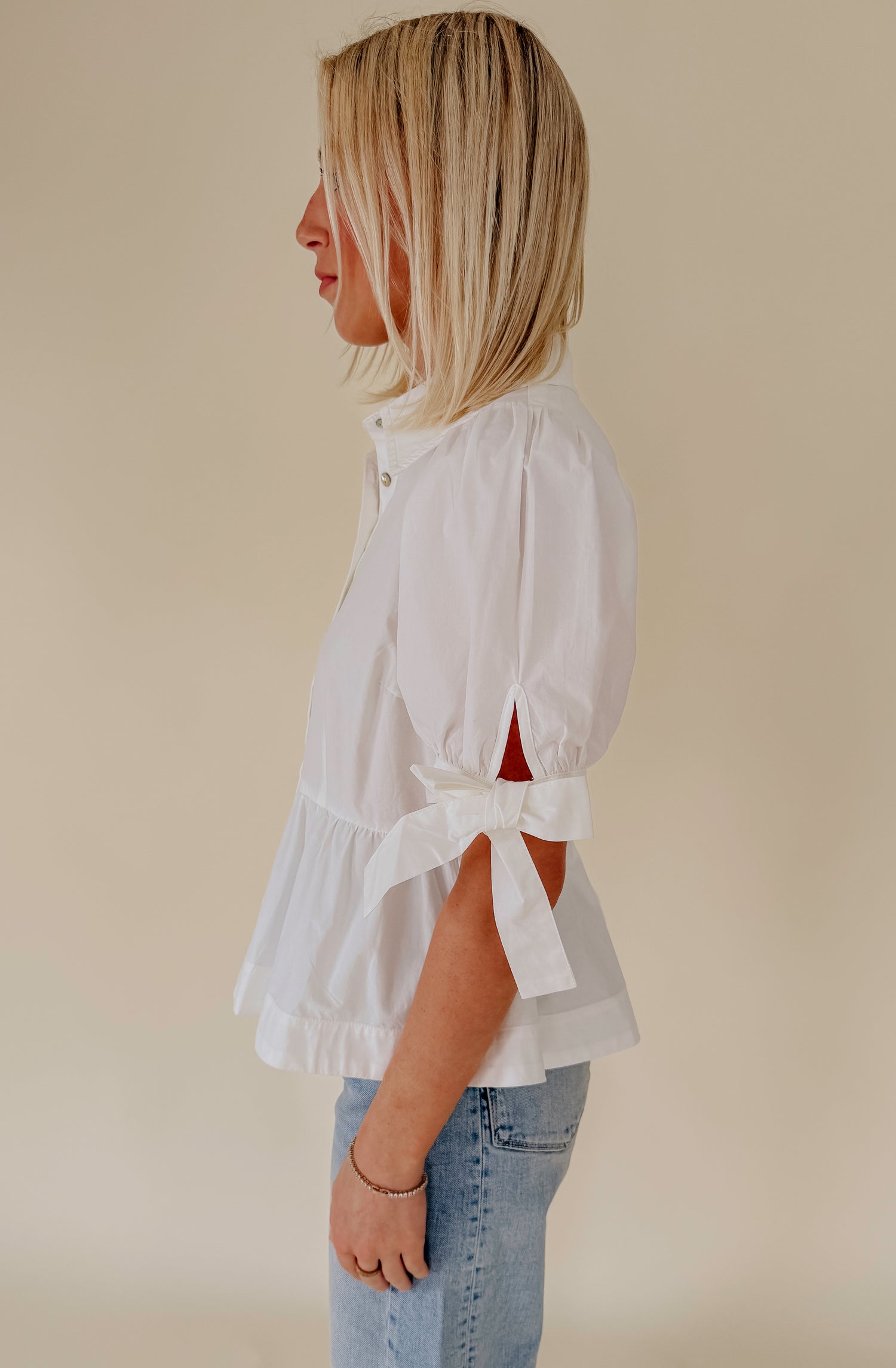 ON REPEAT BUTTONED BLOUSE