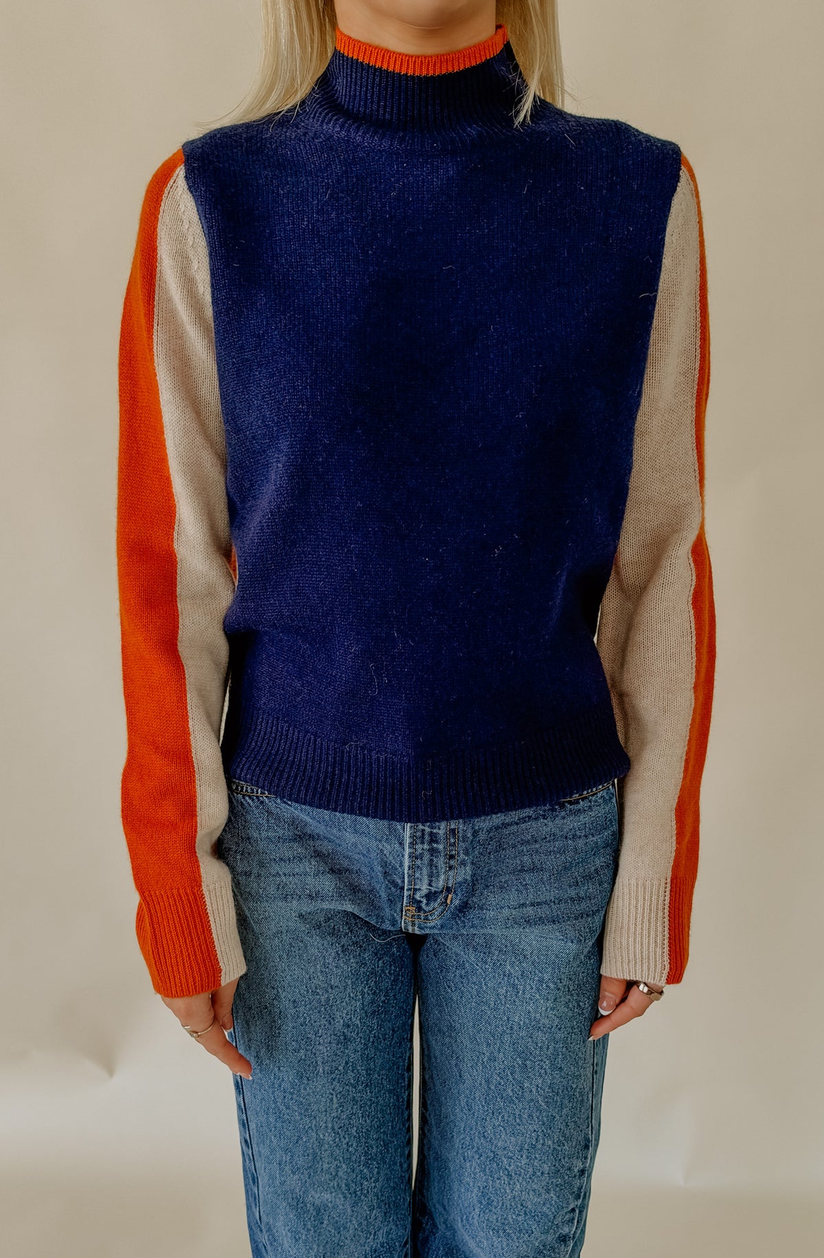 AUBURN COLOR BLOCK SWEATER