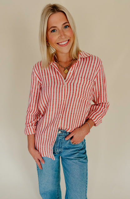 Z SUPPLY SATURDAYS STRIPE BUTTON UP