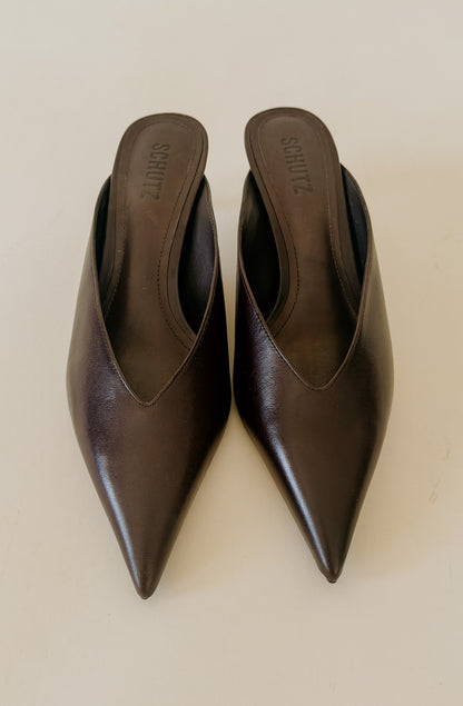 SCHUTZ LOREN MID KITTEN HEEL MULE
