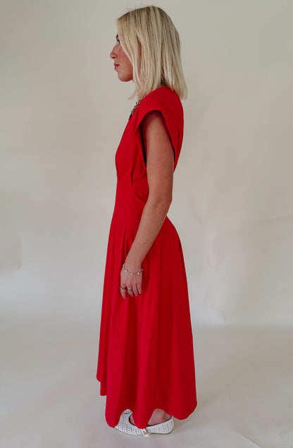 THE ONE OF A KIND POPLIN BLEND MIDI DRESS
