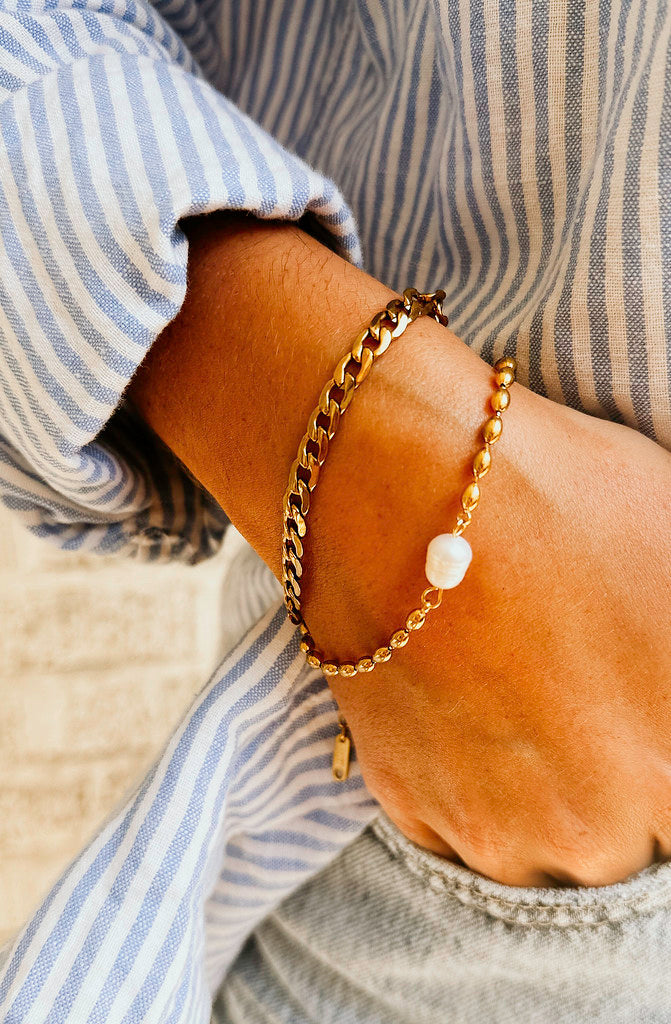 GEORGIE SANTORINI GOLD PEARL BRACELET