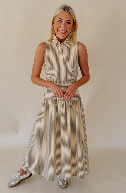 THE ESSENTIAL DROP WAIST MIDI DRESS
