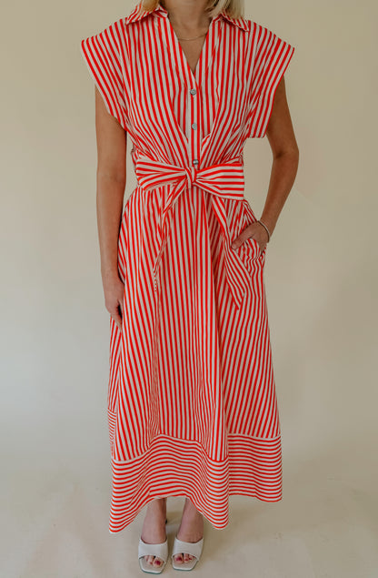 AMALFI COAST STRIPED MIDI