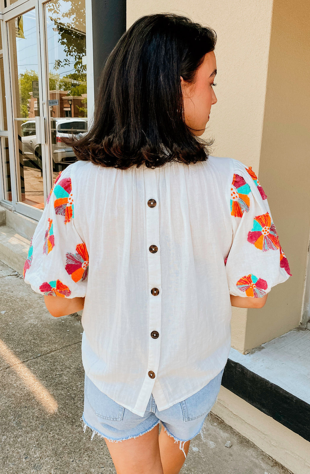 THE HALLIE EMBROIDERED BLOUSE