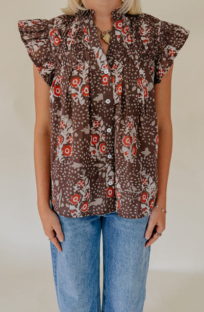 PLANS FOR FALL PRINTED BLOUSE