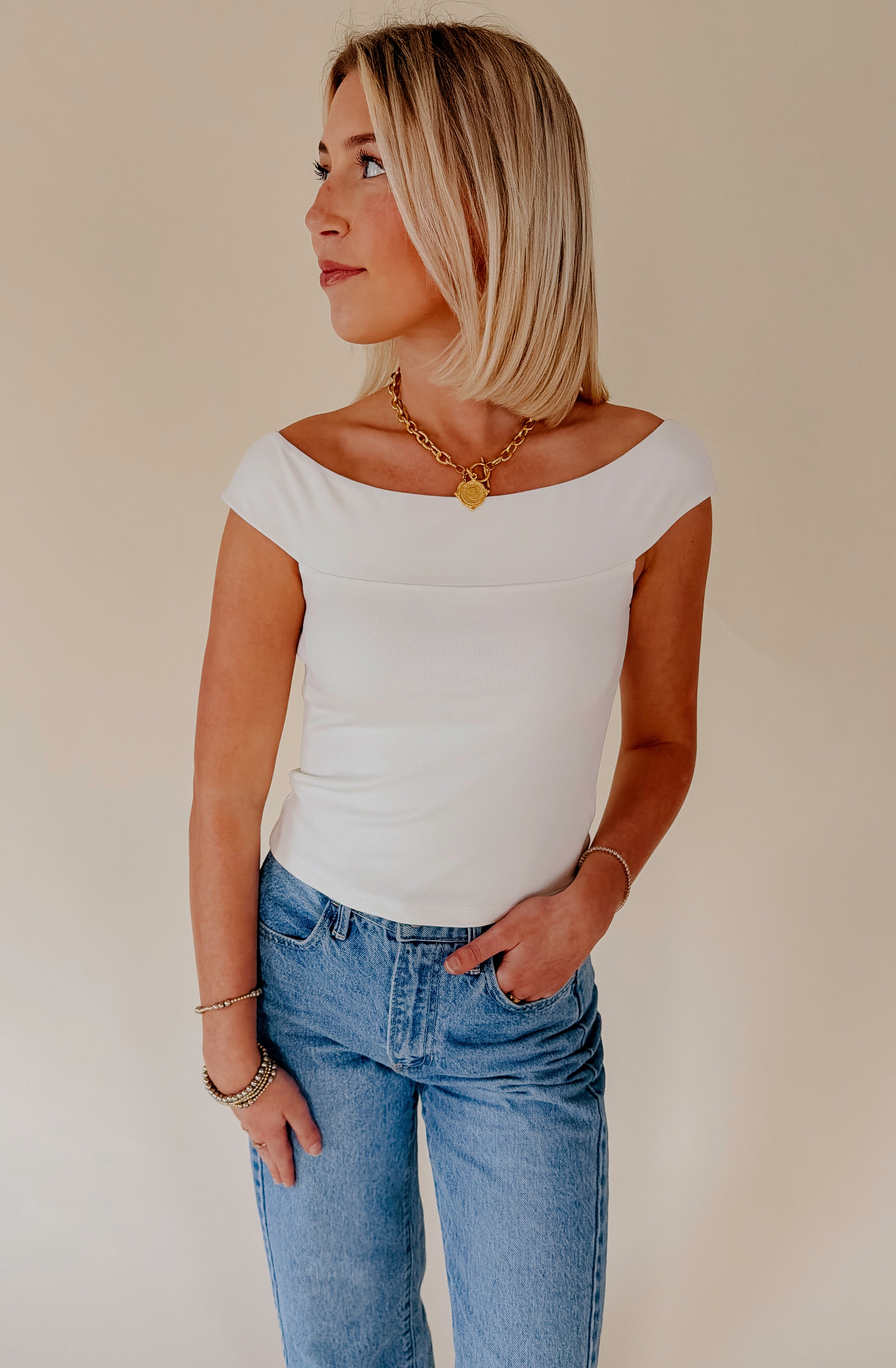 Z SUPPLY SECOND SKIN OFF THE SHOULDER TOP