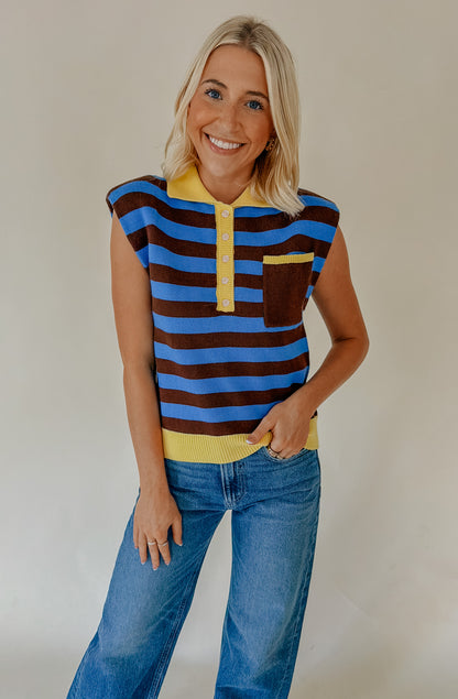 NOT YOUR AVERAGE STRIPED SWEATER TANK
